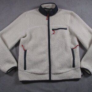 J CREW Nordic Fleece Zip Front Sherpa Jacket Medium Warm Outdoors